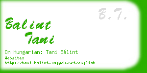 balint tani business card