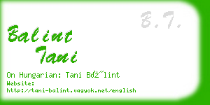 balint tani business card